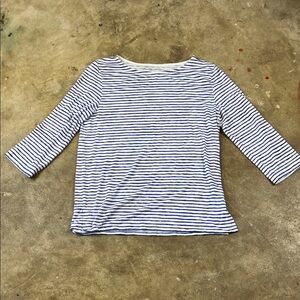 Majestic Filatures Striped boy and white boatneck 3/4 sleeve tee
Size: 4